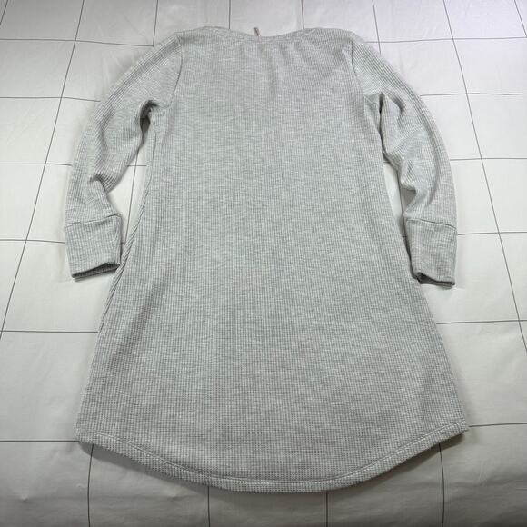 Soma Sleep Shirt Womens Small Gray Thermal Waffleknit Henley Long Sleeve Pajama - Picture 3 of 9